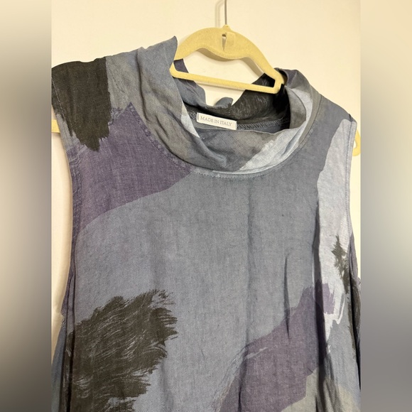 Abstract Pattern Linen Sleeveless Dress - Picture 6 of 8